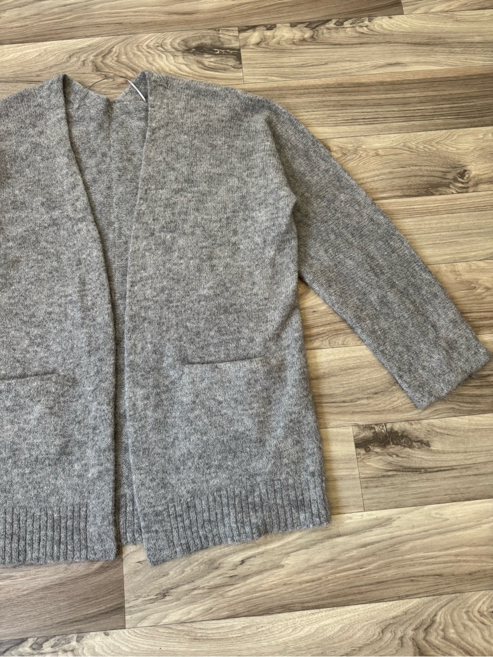 AllSaints Zoe Cardigan Relaxed Fit Wool Blend in Grey Marl Size Medium - Picture 4 of 11